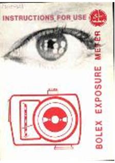 Bolex Bolex Exposure Meters manual. Camera Instructions.